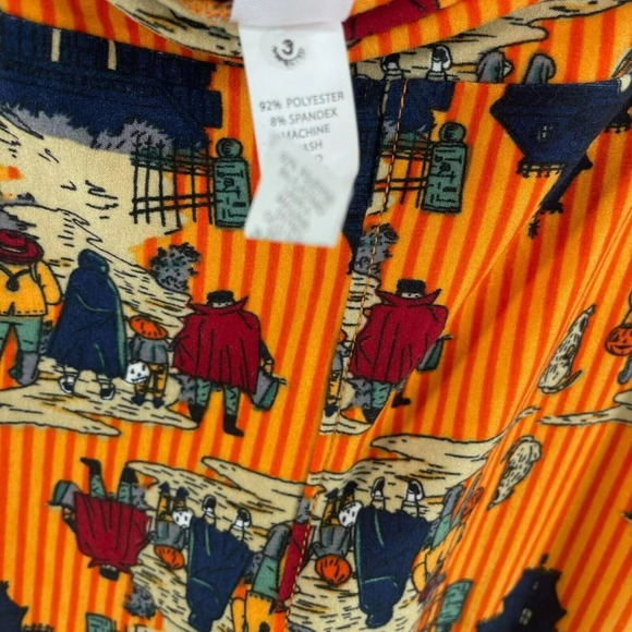 LulaRoe Leggings Women's Sz OS Orange Haunted House Halloween Trick-or-Treat - Picture 11 of 12